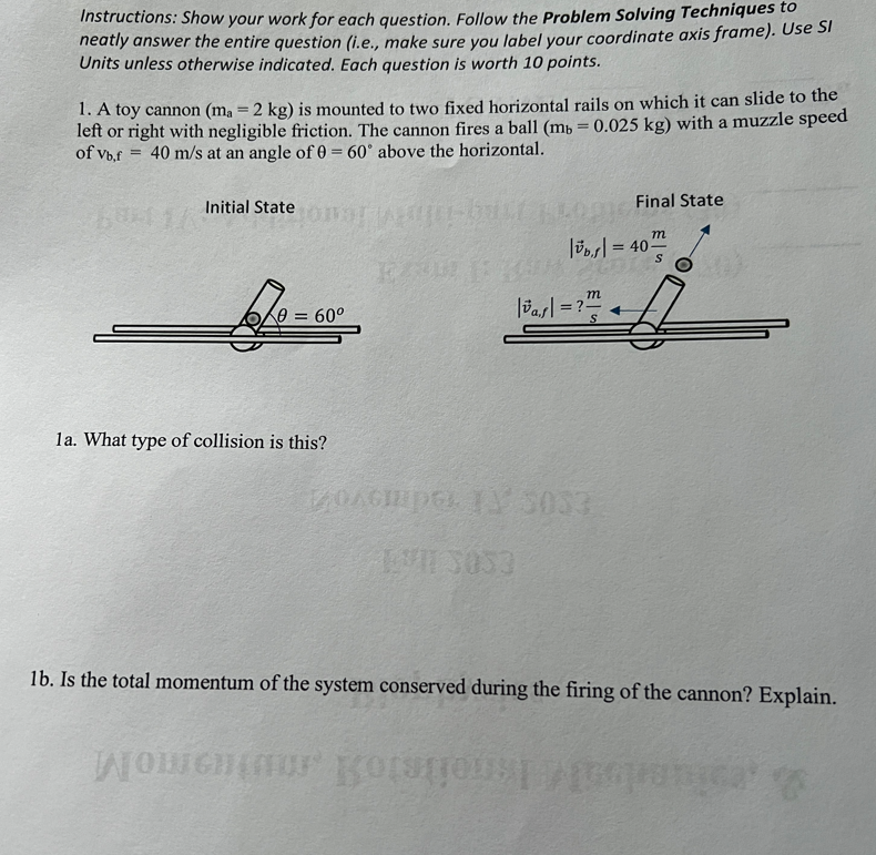  Instructions: Show your work for each question. Follow the Problem Solving
