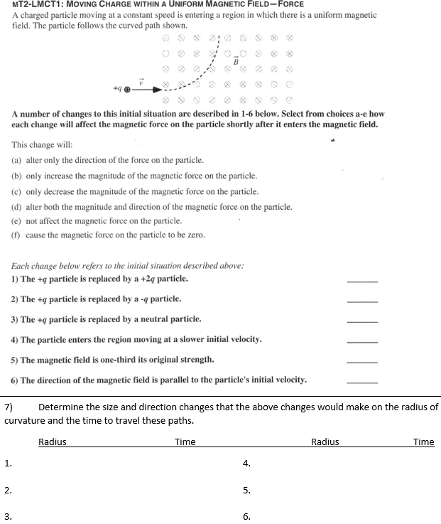 Moving charge within a uniform magnetic field - forceA charged particle moving