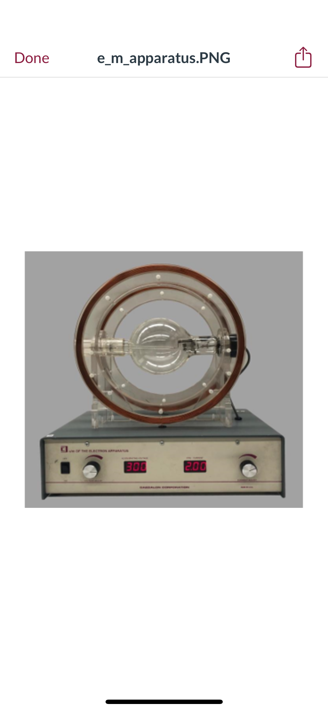 e/m apparatus, how much current do you need to pass through the