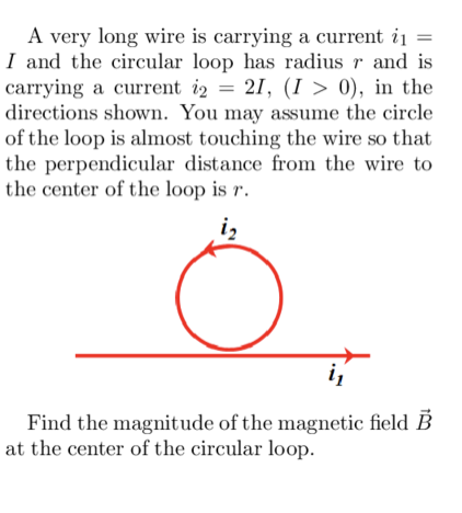 A very long wire is carrying a current i = I and
