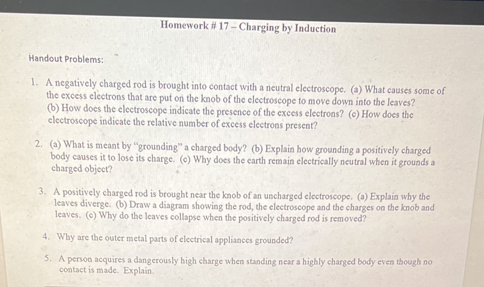 omework # 17 - Charging by Induction H III_ _ 4h