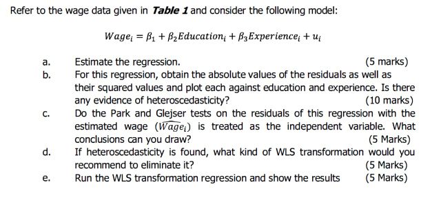 Table 1Wage and Related Data for 523 WorkersIDWageEducationExperience16.6392126.44104238.6814145.2014459.751417617.0015975.791227825.32149917.2719111011.381491114.7614171214.951419138.45927148.1310301525.981029169.4914371710.408441828.861426194.7513162026.721433217.431416229.10842234.88149245.8513142512.431423267.487452712.17148288.451230294.36148306.181483111.571613325.201446336.11919346.502013512.0314193613.881436379.9014203813.001435399.751434015.8616104214.3016144315.601414446.311016455.59158467.808154719.501912486.3112134911.70933508.271495111.901475214.301913535.85147546.241416567.1514115710.921517588.7812135913.001422606.501428618.4513176213.981424639.103556414.86143655.201466611.7012276716.9014196815.891419698.171438708.781241714.361337220.801620736.831215744.5598755.49939763.90743775.2013257813.001411796.5014128020.8014358118.1816148217.241416837.931244844.8819138511.701588612.291413877.1513188811.611418898.131469012.681337918.751429210.121423933.71141944.3614109525.9814239611.051489712.681899819.5014339910.40141910014.63151410118.20131310213.0012121038.4514810412.78142310524.05161310616.2514910733.80162110818.2064410913.6514411014.3094211116.22151011216.25141111319.5014401147.8014811512.3513291166.501931174.88131111816.3514121198.959221207.1514121219.101471225.8514151238.45142812415.6014201256.501461268.451451278.84103012811.3815181294.881461305.8514161317.801411327.1514313316.901481347.351621356.2410161369.101291376.831421384.3684313911.0510381407.801491418.78141214211.56141814318.48131514414.02132814511.5712271469.7514381475.8514314814.63144114917.4914161507.801571516.0173315213.7616251536.5014515410.6616171558.1314115611.05141315732.48191815821.6516211598.131621605.9214416114.63143016227.63153216316.4520131649.75141716513.3316261664.3619916717.491981686.3018116934.1820321708.56142417157.8516117219.50144217314.631931749.10143217513.00162217618.89191817726.00211917829.2518121794.74144218013.81143418132.4821291827.8019818324.70211318417.16191018529.25192218619.5019101878.95201518815.40142618920.99161619018.14211419117.1114381926.8914141935.8514719413.00211319513.00122019613.0019719712.1919261987.54191419923.2215362001.30142420111.44164120211.7019720323.61201420410.1614120513.811962065.8514320722.43183120813.65151420911.99161321019.50192621129.2521142125.92153321311.70141621417.33211021519.5016222169.751622175.53142921816.2514432196.671452204.36191422114.4514282225.0013252238.3214452247.2316522513.0014202267.3519622714.9519162284.5513332294.361522306.18141023125.9816442324.551662335.2014152349.101452358.131542365.85161423718.5816322386.50141423917.88162124017.8314432419.7514272424.9414424412.2514322457.1514202464.881842474.5514342487.5415524915.6020132506.50161725111.38151025213.0019725311.05142525411.22141825511.7019272567.1519225714.45151325813.0016242596.76211326010.4016152614.6314122626.76142426315.18144326414.7214132659.7514162667.1513242676.5019426810.0814242696.83144527011.70142027112.5514382726.7821102739.10131627415.8114322756.8319227613.4215282774.3619327810.0115827911.93144428010.9614122815.201482825.371442833.9014282859.7916128613.6916122876.50143928819.54142428914.6320322908.131942914.5514252928.9114829316.25151629415.601452957.80153129612.3514252975.33141529813.56161530010.0014193017.1514213028.3214630316.2514143048.13153030510.4014830612.48103330711.8315163089.7514203096.501563109.1014103114.6215131211.0514231410.2519173156.831483166.5014431712.13141531813.6514293199.75142332012.35143932112.4814143227.6420632314.3316123246.5014263257.31163232616.2518632714.0614403287.0214183299.1013123305.9714363317.80141933215.2319423337.311523347.1514333356.3114143368.7814223375.5314203387.4814153394.5514353404.3614734113.81144534210.401493436.1814234411.0520334511.51161934610.4014143477.804543489.2916173494.429293507.8018263514.8821635211.569293535.66132035417.0312383555.669373564.5510483574.9414163586.8493836021.1414143615.531423625.85192136310.4015153645.20192036510.3516123665.201473675.401343687.741593694.68144337011.3812193714.429493725.5714383736.9614133746.5014143759.9514203769.031473779.751493784.681463792.281453804.4915138112.52162238211.04142438311.6914153844.751383854.5513173864.461423877.1514203889.0114263894.5712373904.8814413915.43142739212.4514539319.08161639416.2516193957.1514103966.7015139710.4014433987.581534009.10142640113.00122540210.4014154038.9516104047.2213454059.7513340611.6194740711.701964084.5512334097.5119341032.501644118.9116344128.4513394134.8814174144.5510474155.851324175.43162441816.9014254195.181664209.75141042117.0614334225.2014124235.1414942416.90131842511.7014104265.9294542712.3510464285.8581442911.38133643013.00153443123.40211543232.48203143315.6719643428.60161543511.38143043628.8621843722.432154387.8020343910.48151744012.0219544115.60161044213.8018334437.4321344522.75191344619.50211244710.1219644810.1420744913.00191445032.4820545113.37181045219.50211145315.60202445413.761994557.61211245614.59211945711.13161445818.0619174597.4321746020.532174619.75192246214.6314284638.00191646417.4919164658.131974668.45141146715.60141146811.05141646910.4021334707.48142147120.4519447212.82181347317.5721144747.0219104758.1321144767.1519294776.501444788.1321274797.4814348026.6519144829.10213348323.40193848415.60211848526.5220348628.86214048721.35161948811.2216448925.20191149018.20191649113.00162249220.74201349326.00192849413.00191049532.4819549614.6318549729.68213749813.26202649913.0019450018.20213150116.2520135027.53144250332.4820185045.6614350514.6320105068.68191050710.40191750823.6121750915.60191451011.56192251112.35201451217.75191151315.60212351419.50143951516.4819155169.60161551720.2319105189.6914255198.1316125208.1319752112.1920752229.2519175239.7519105249.102025257.4810345269.98181152716.25181052820.80141252915.3319653014.772155317.93143353230.23202553325.85141353420.001933 Refer to the wage
