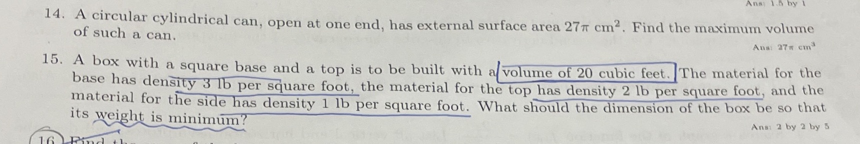 I need help with Question 14 and 15. Can you please give