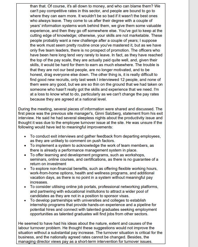 high employee turnover rates. This case study is in the attached images.