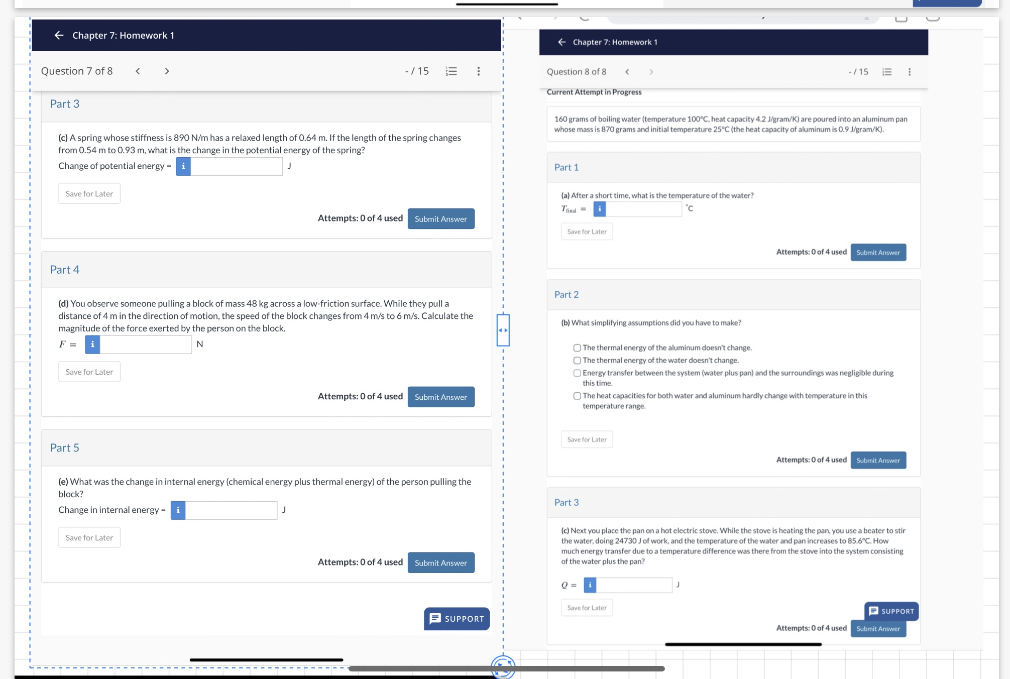 Chapter 7: Homework 1 Question 7 of 8 Part 3 (c) A
