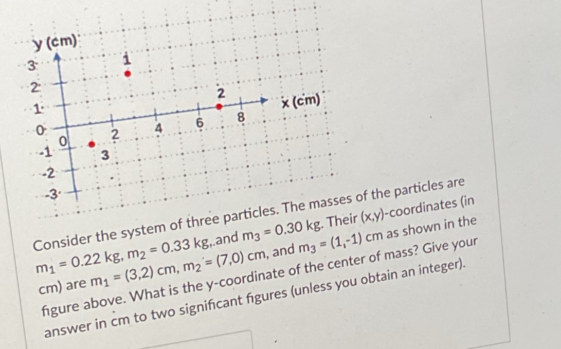  y (cm) 2 O 2 6 8 x (cm) Consider the