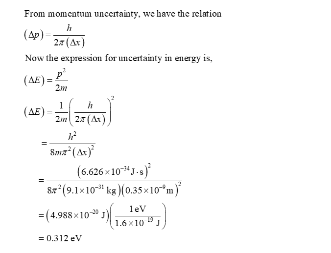 small as 0.28 nm. What energy electrons (in ev) must be used