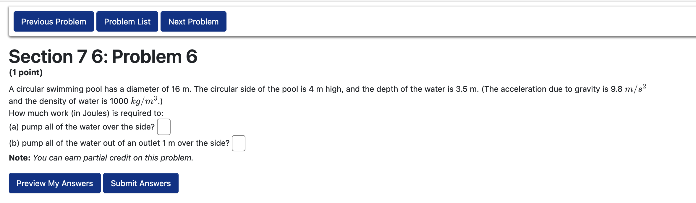  Previous Problem Problem List Next Problem Section 7 6: Problem 6