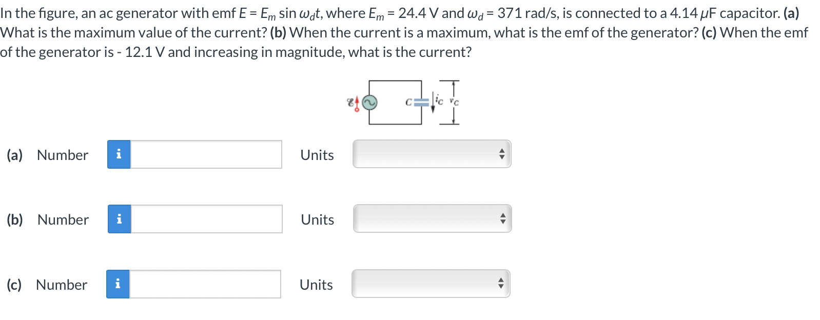 (c) How much time is required for the charge on the capacitor