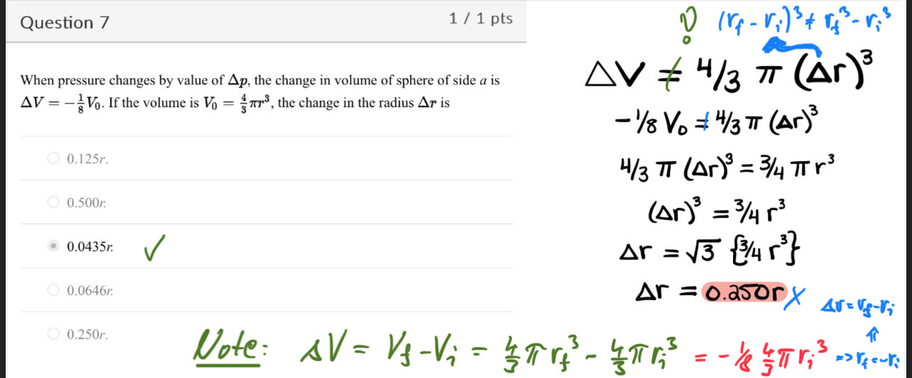 The correct answer is 0.0435r. The colored work proves that my answer