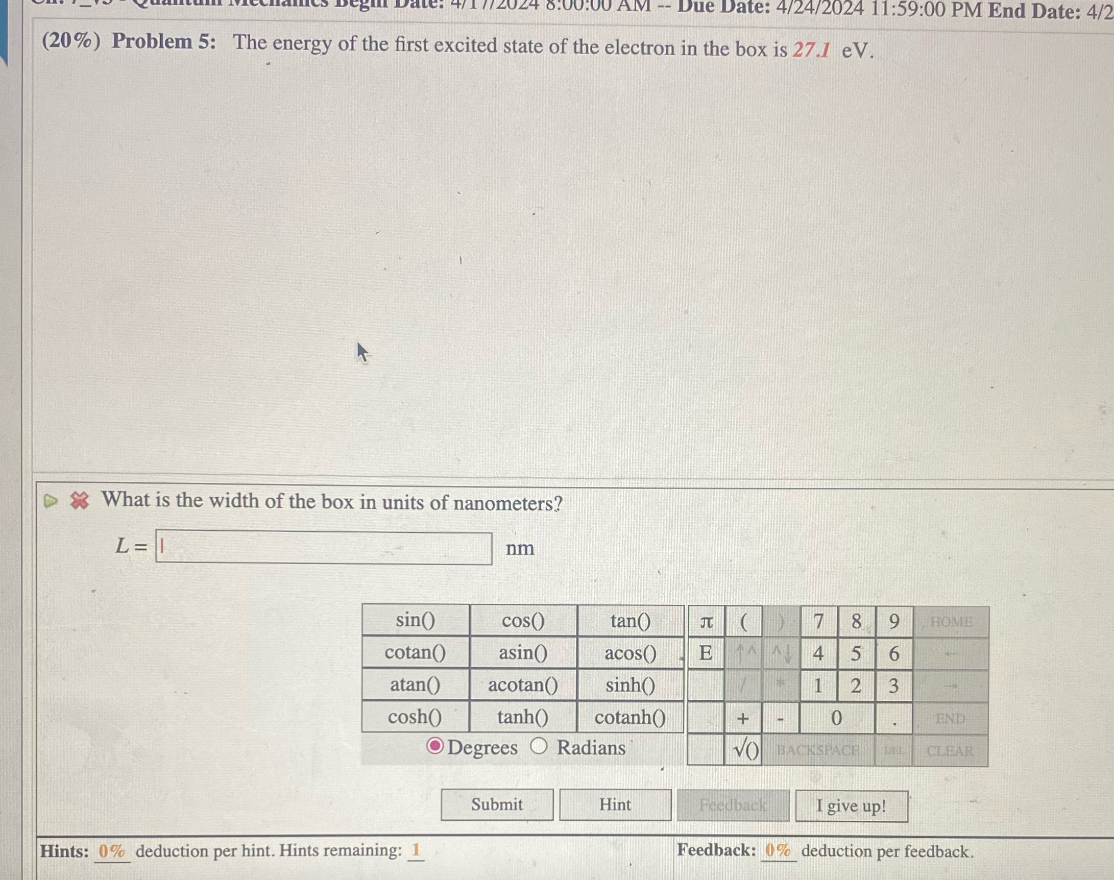I need help with this problem 30 AM -- Due Date: 4/24/2024