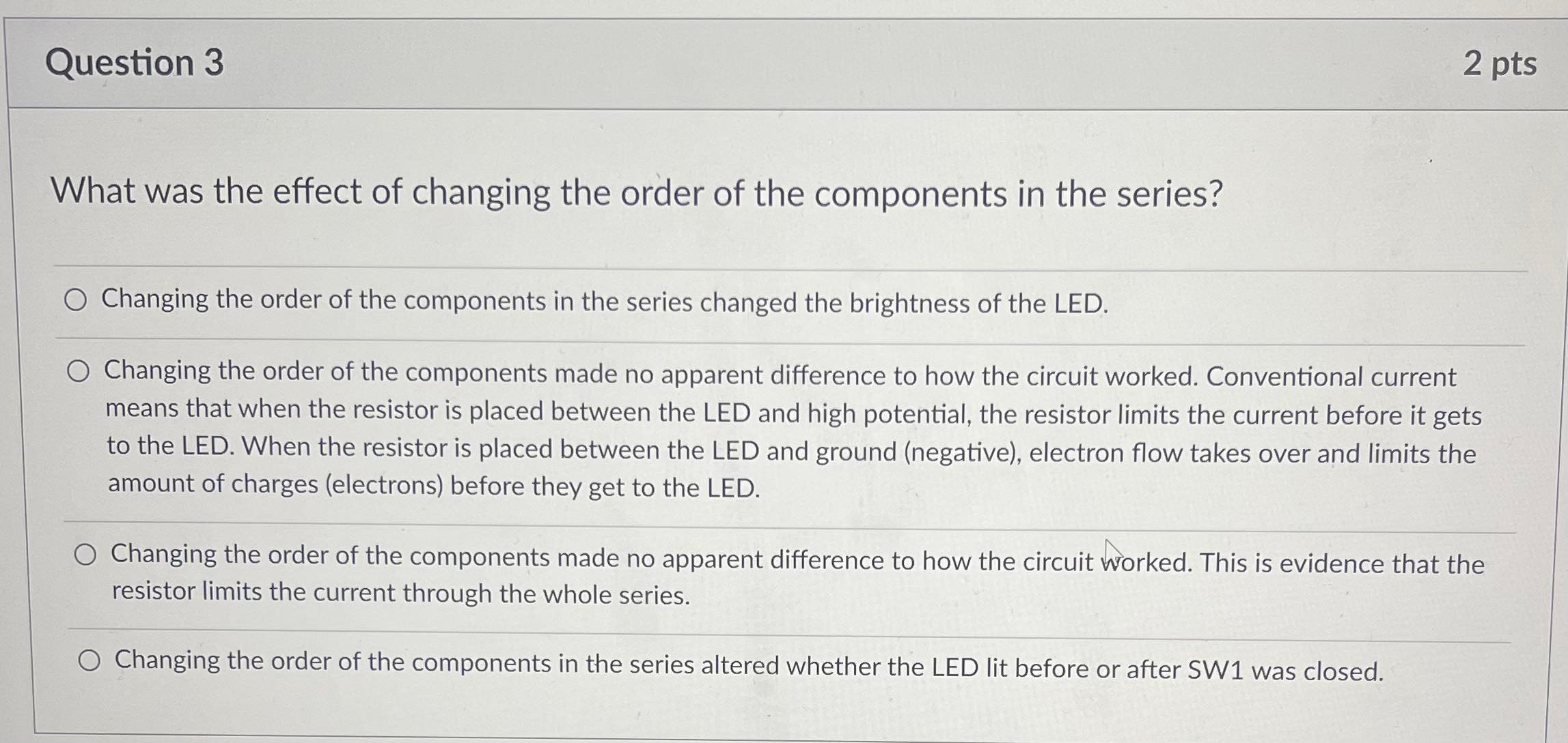 the series circuit have on the current through the circuit? The resistor