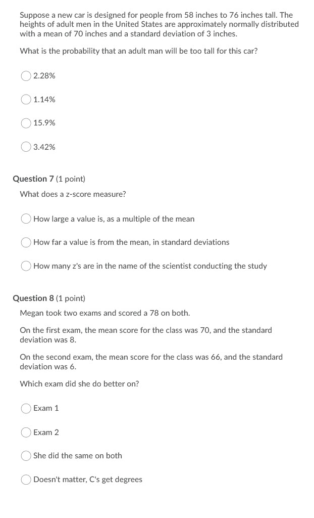 Select the statement that best describes the two normal distributions shown. 0.2+