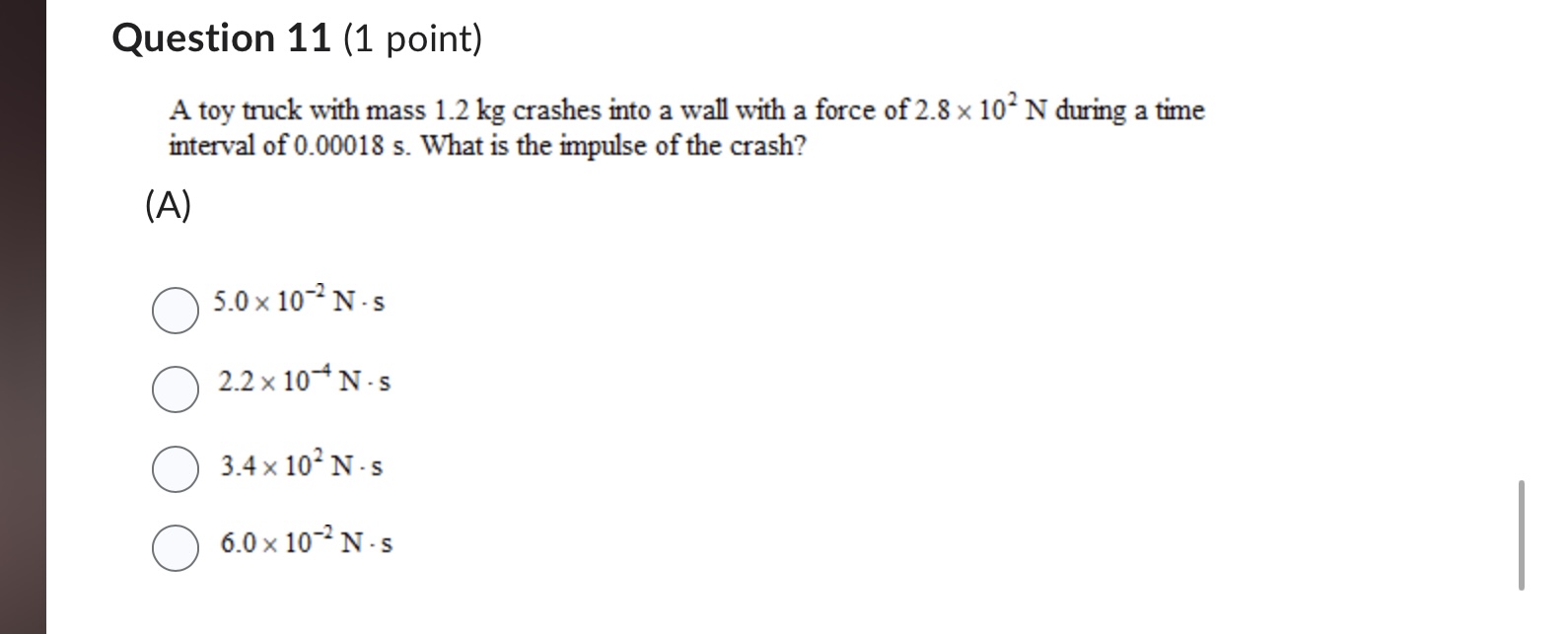 the FBD. What is the net force acting on the airplane? (A)