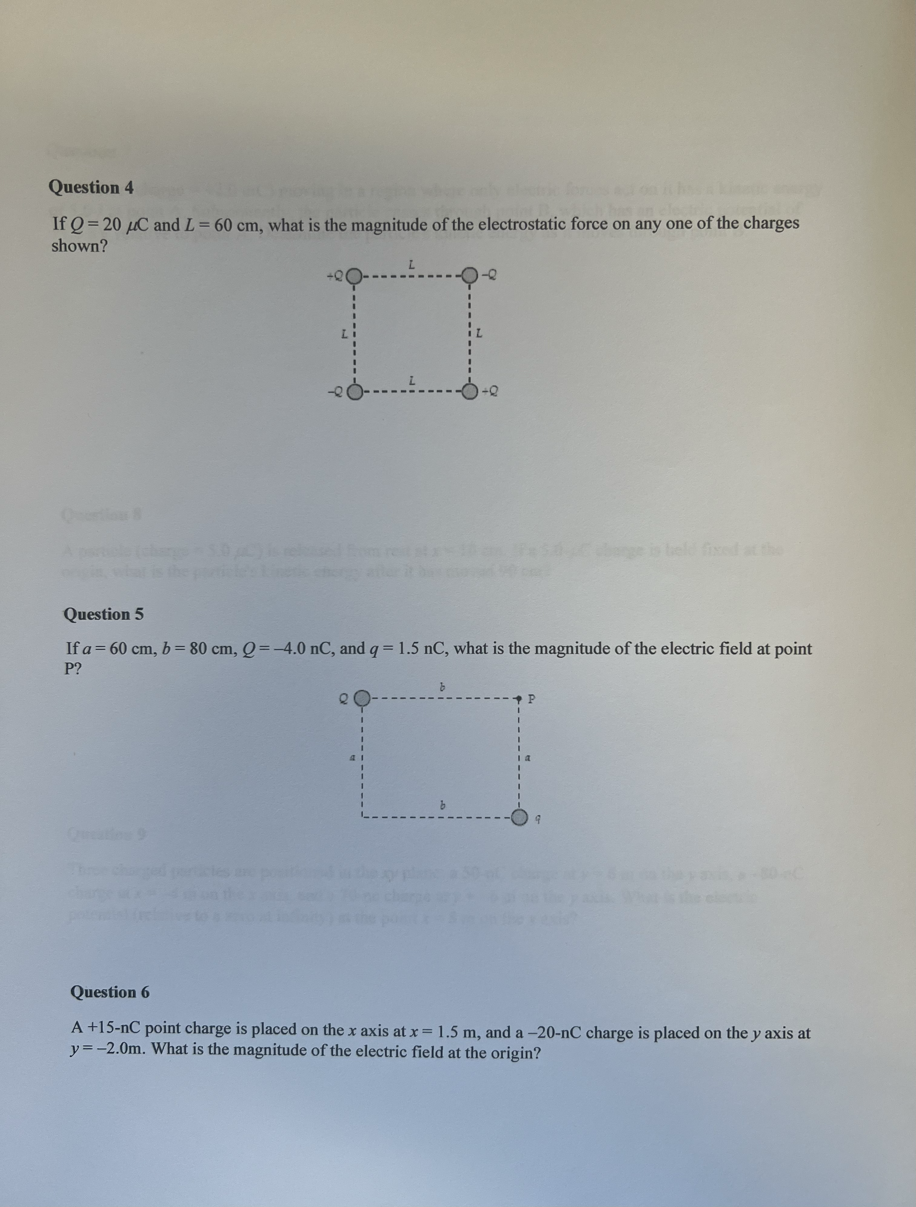 the x-axis at the point x = -20 cm, and a second