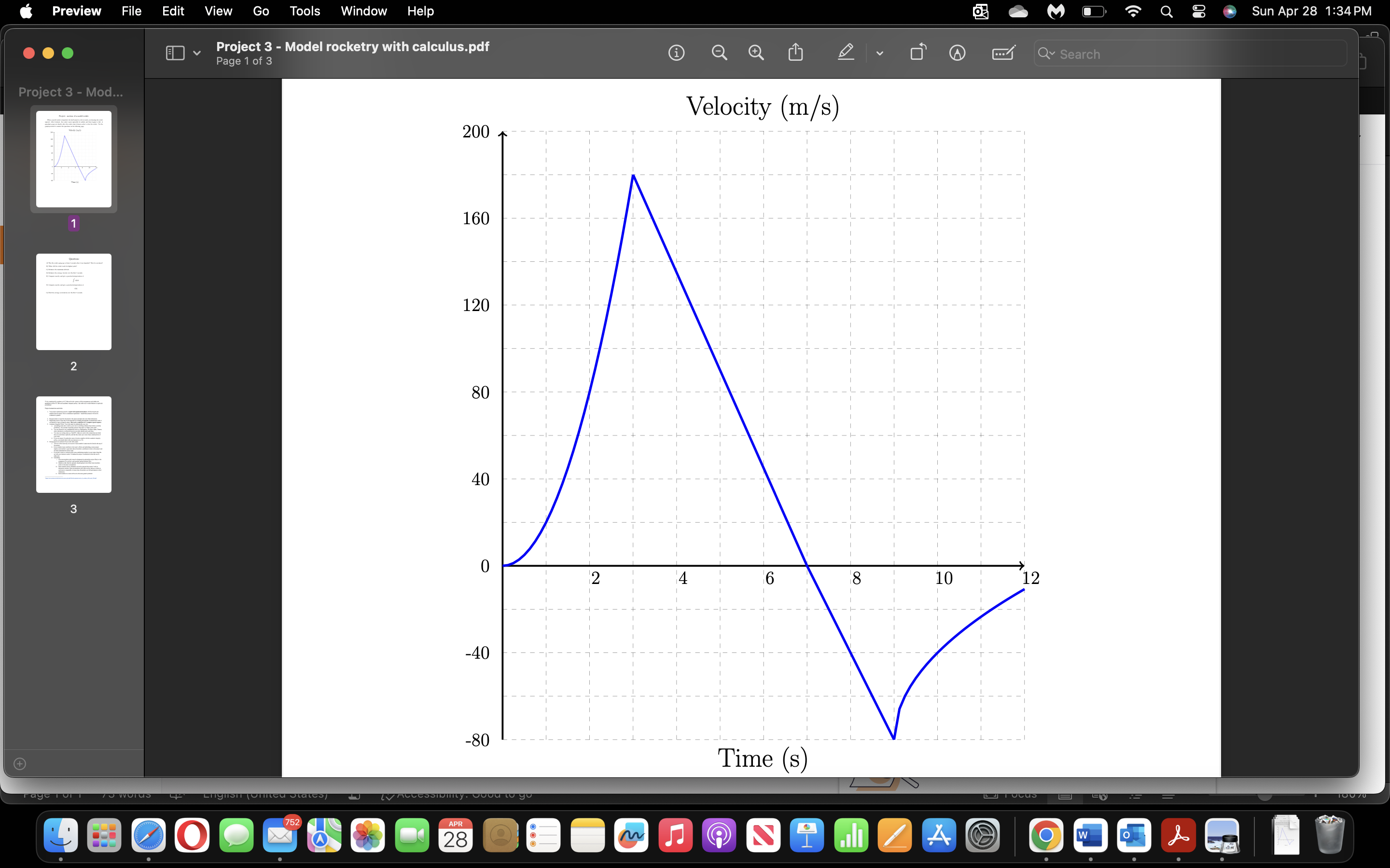 ) Was the rocket going up or down 5 seconds after it
