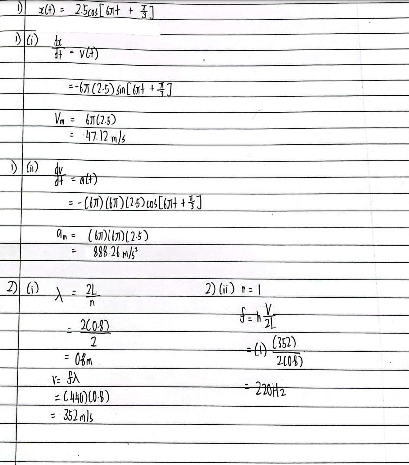 Compute the (1) maximum velocity of the object. (2 m} (ii) maximum