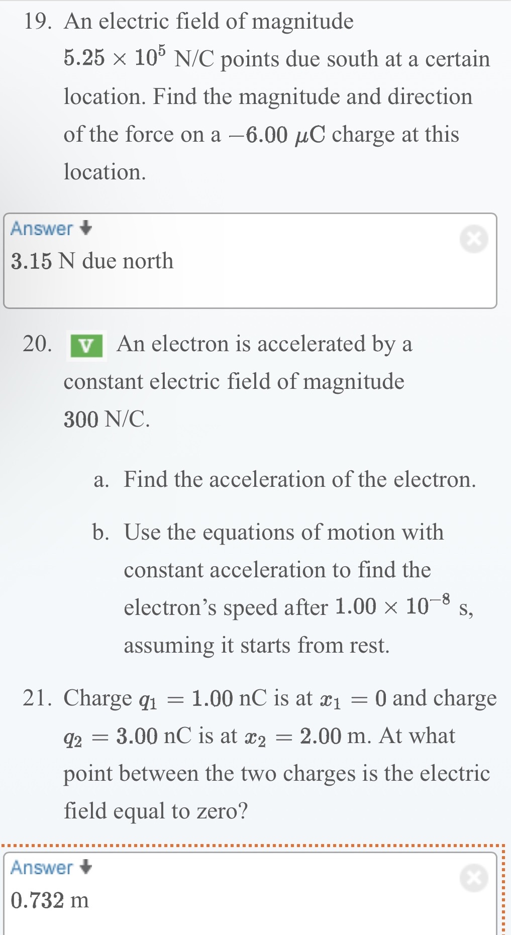 How do I solve for the answers in 19 and 21? 19.