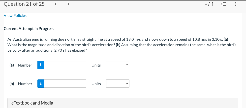  Question 21 onS l1 E View Policies Current Attempt in Progress