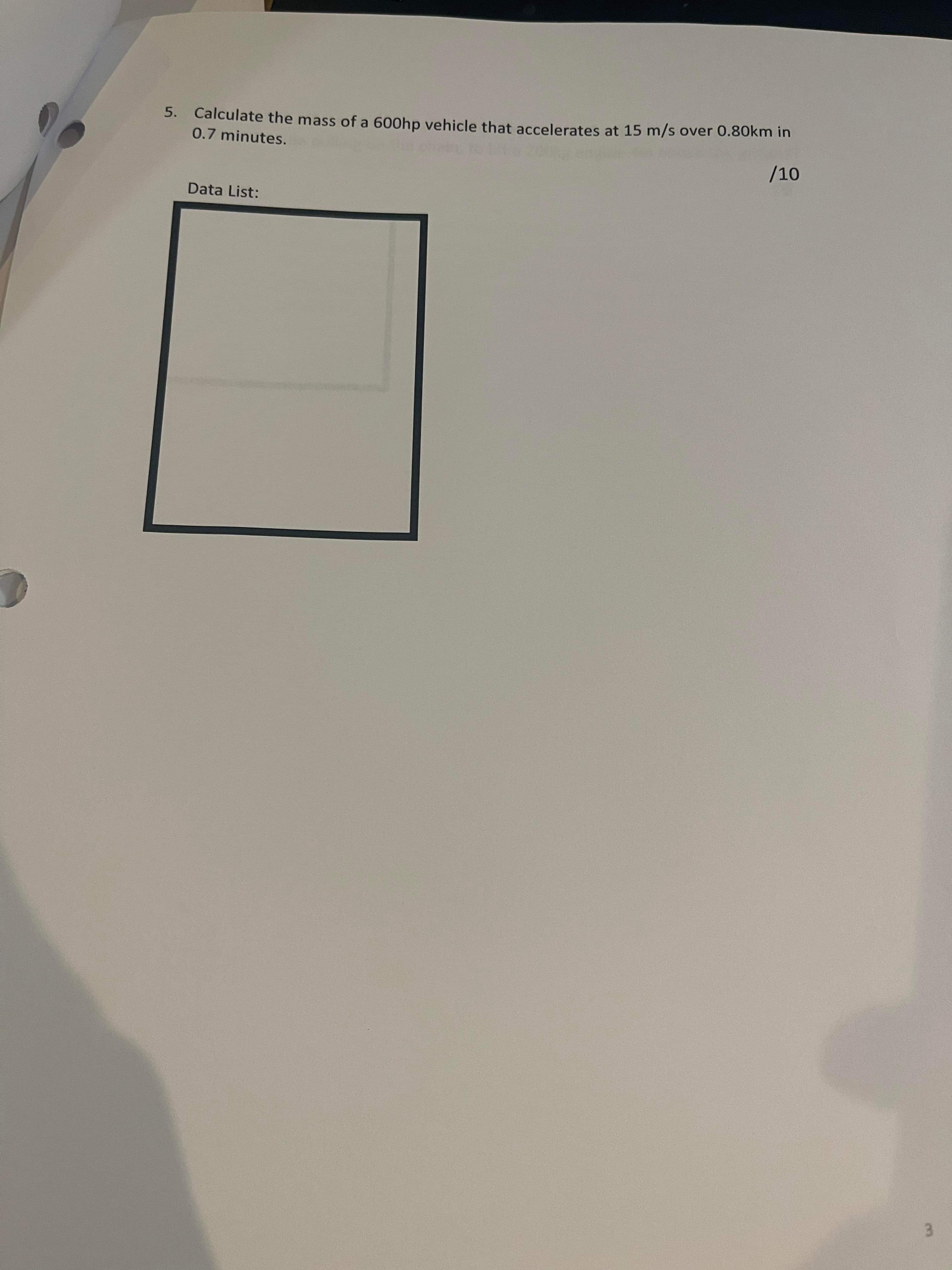 Show ALL your work for each question. DO NOT compound calculations -