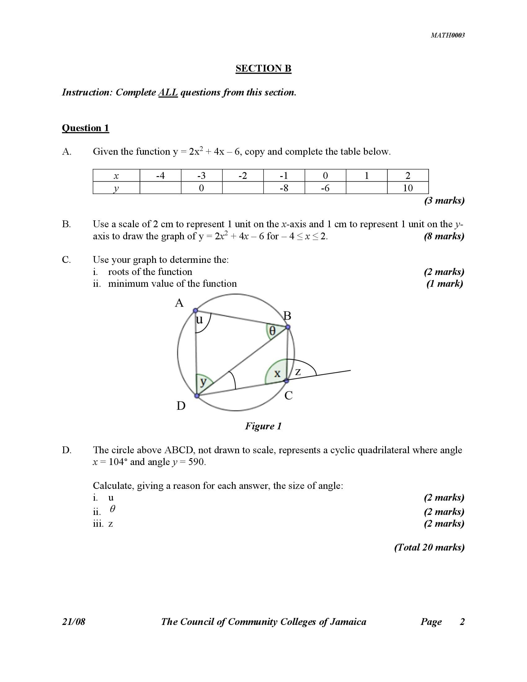 Whats the the answer for this question MATH0003 SECTION B Instruction: Complete
