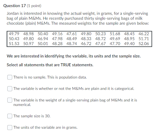 context as the previous problem. Define the objects in the population. O