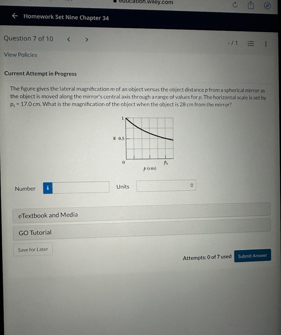 Cation.wiley.com C Homework Set Nine Chapter 34 Question 7 of 10