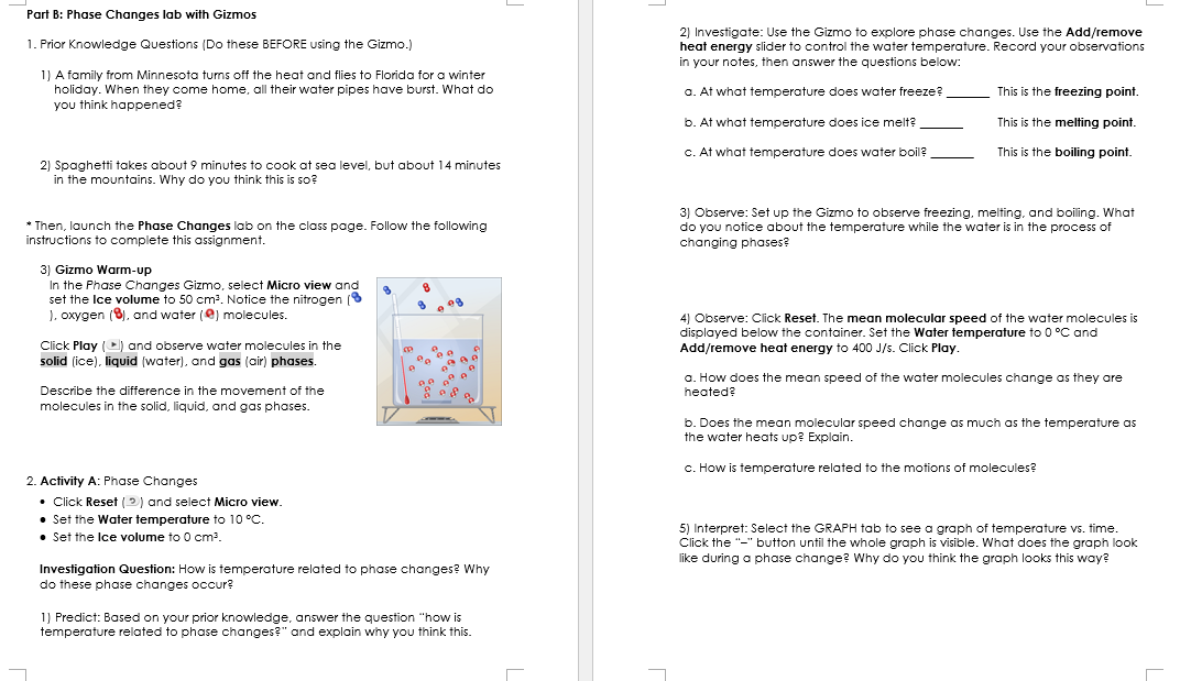 What is Matter: Phase Changes lab with GizmosGo to this website: https://apps.explorelearning.com/account/gizmos/login/studentThen