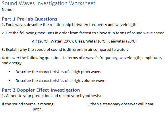 below to collect your observations. Record them in your data tables. Activity