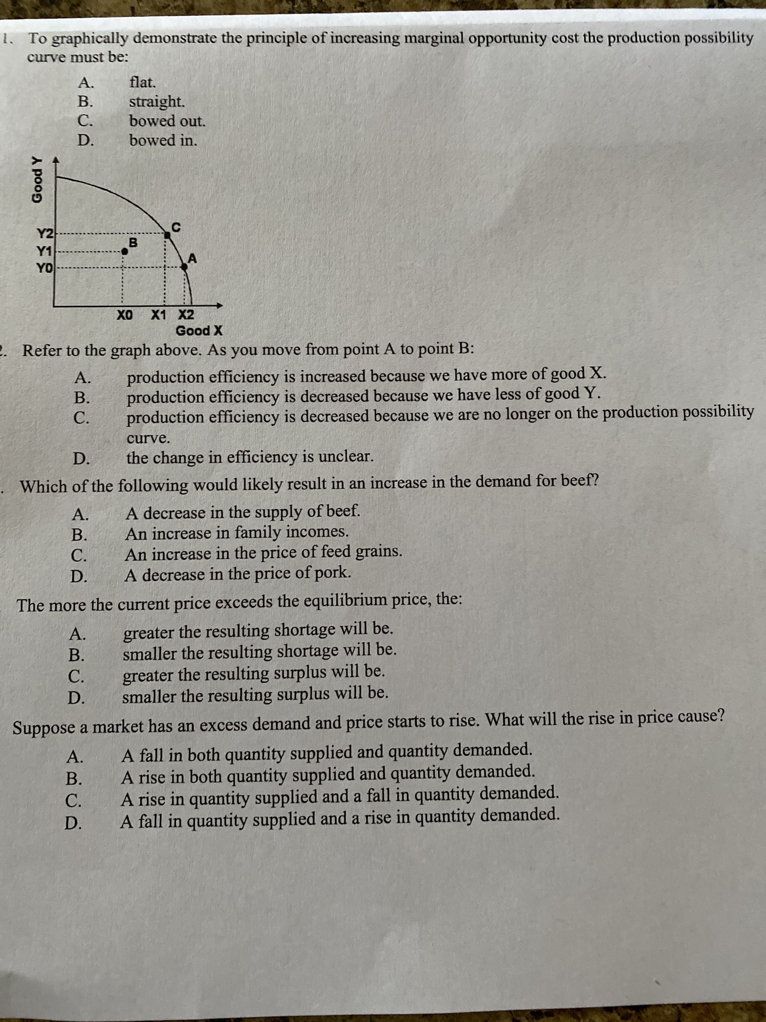 frontier for pecan pies and capri pants with biased technological change. a)