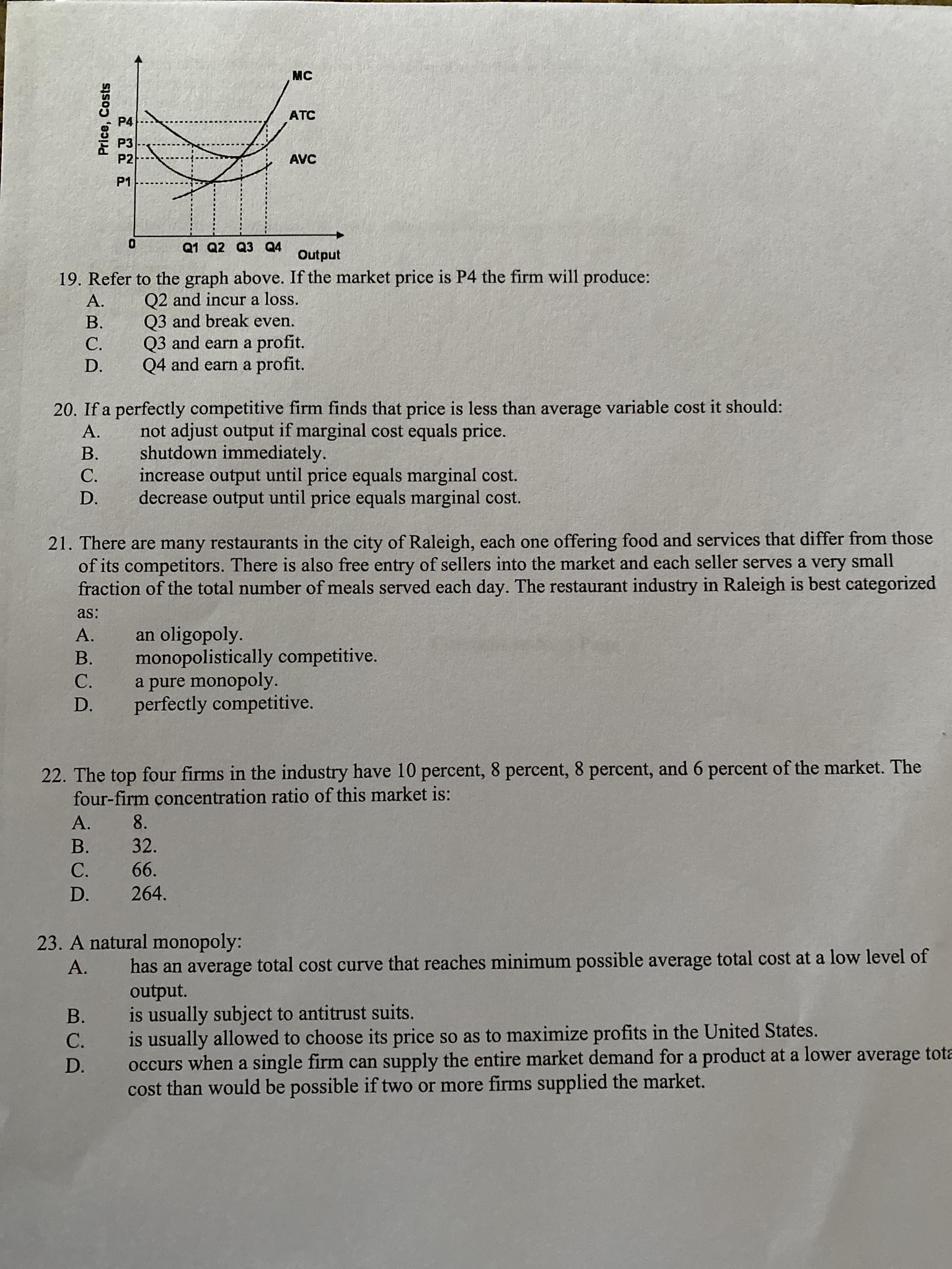 unattainable? Explain. d) What does the shape of the PPF (bowed outward)