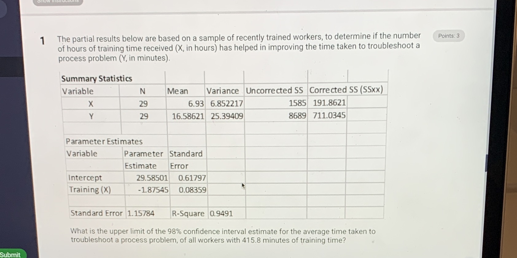  1 The partial results below are based on a sample of