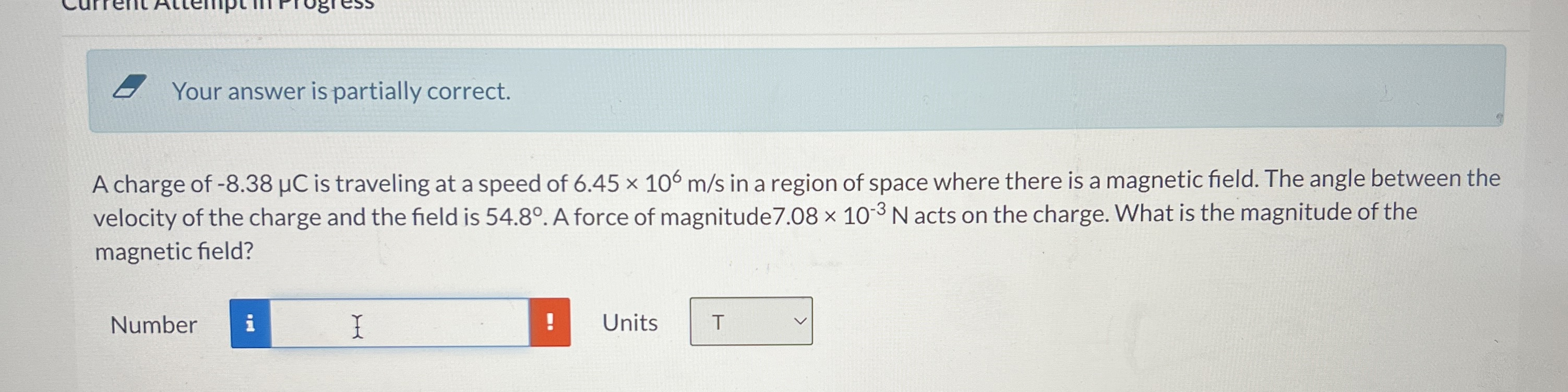 0.279 m. The field is oriented at an angle of $ =