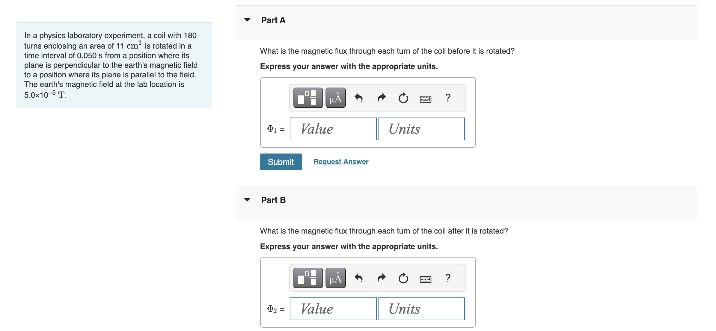  Part A In a physics laboratory experiment, a coil with 180