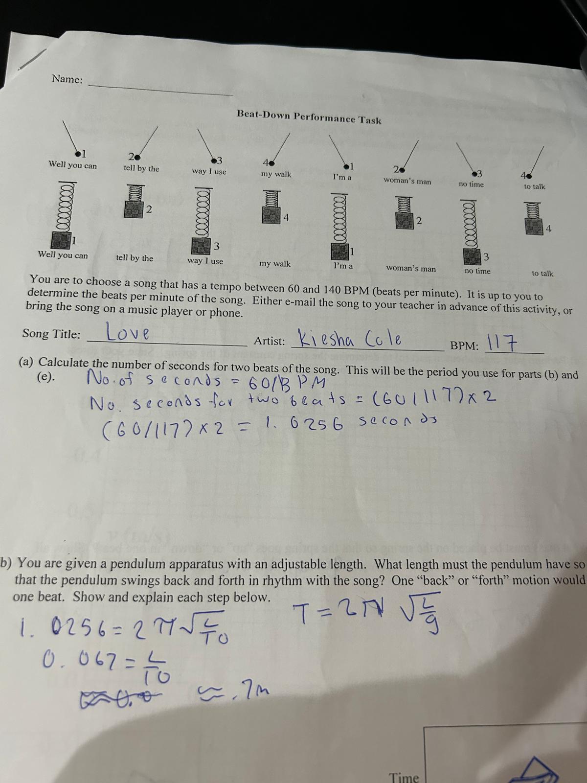 Name: Beat-Down Performance Task 20 Well you can tell by the