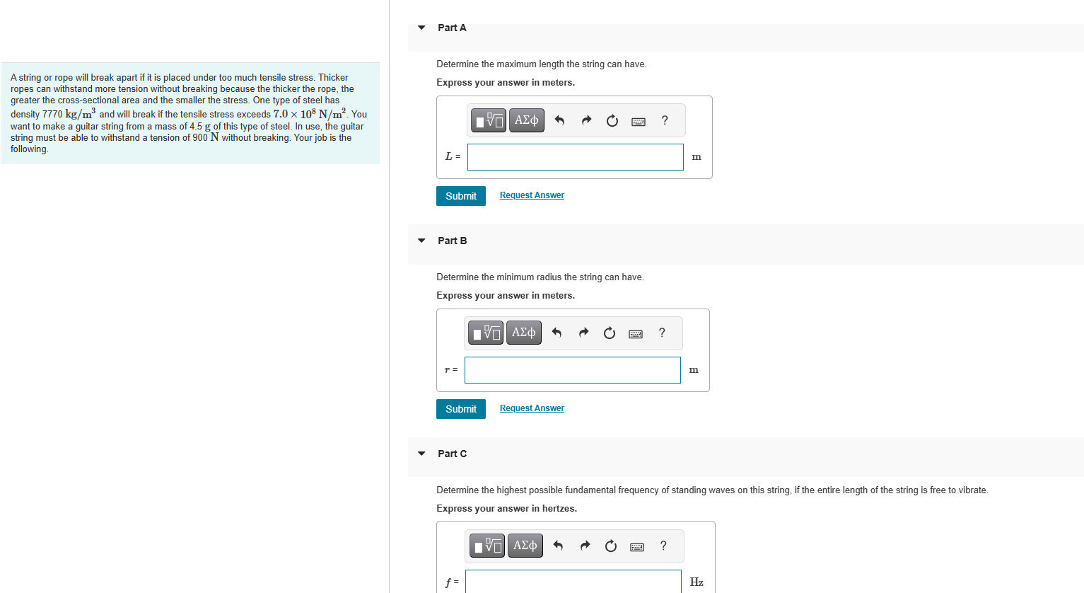 * PartA Determine the maximum length the string can have. A