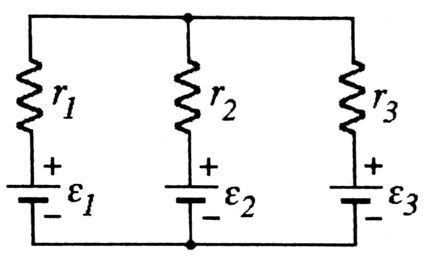 For the circuit shown in the figure, 1 = 9V, 2 =