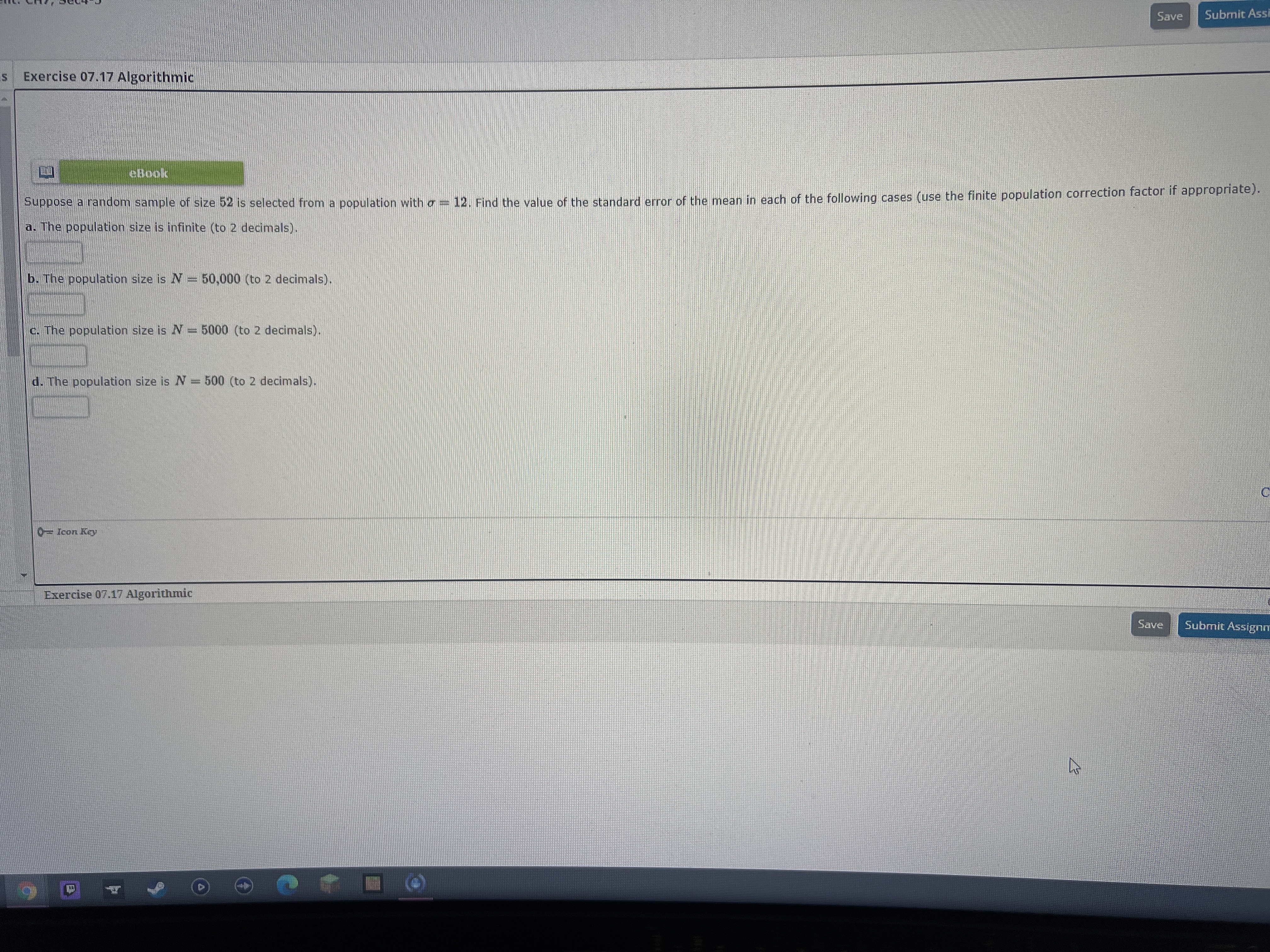  Save Submit As Exercise 07.17 Algorithmic eBook Suppose a random sample