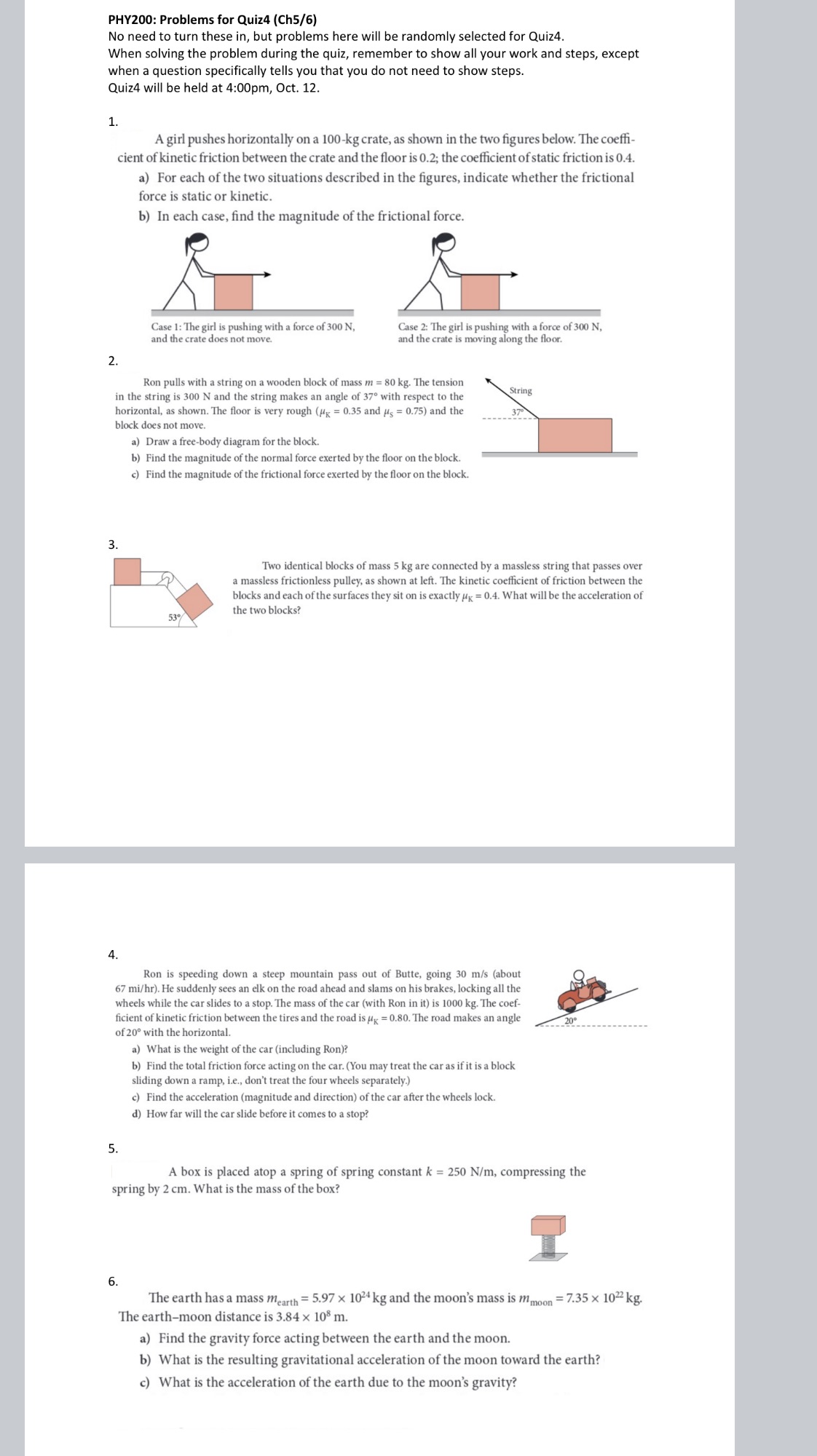 Pls help with 1-6 I need them correct with work on a