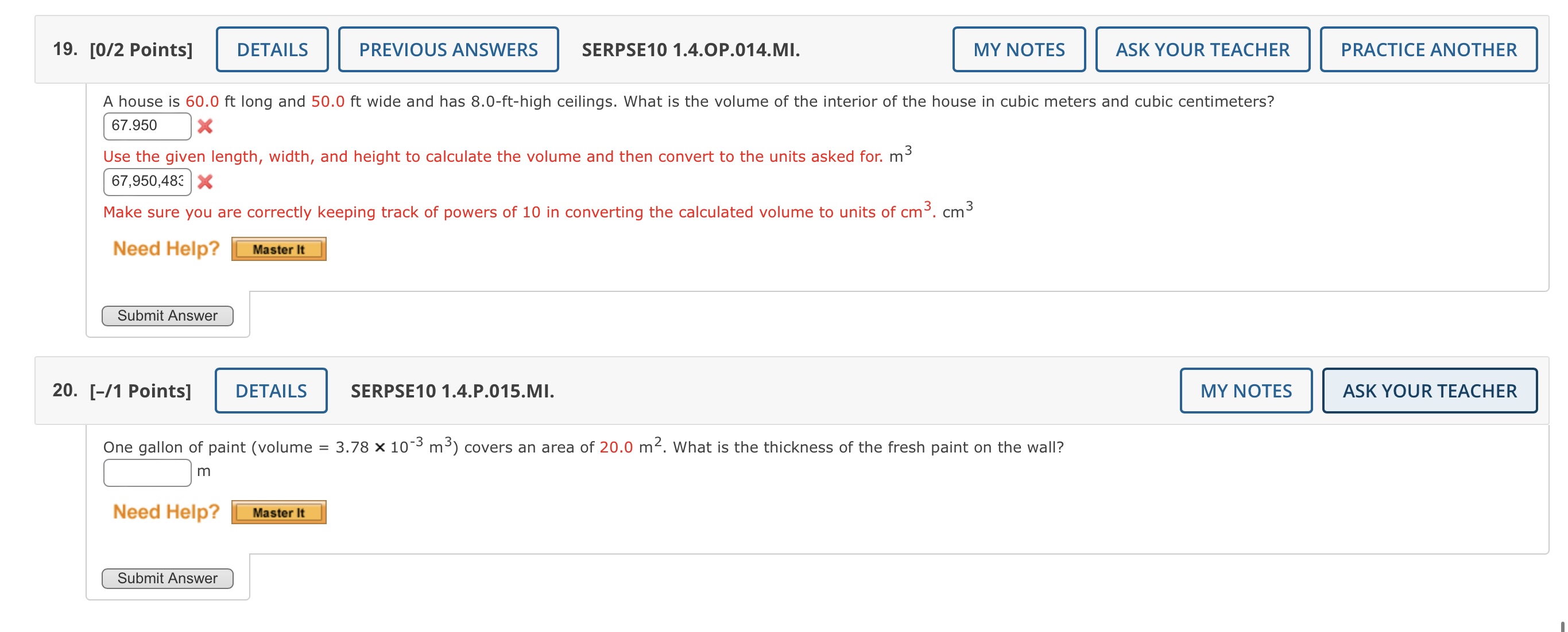 mi/million yr Supporting Materials | Physical Constants 4. [-/2 Points] WEBASSIGNALGPHYS1 1.2.006.