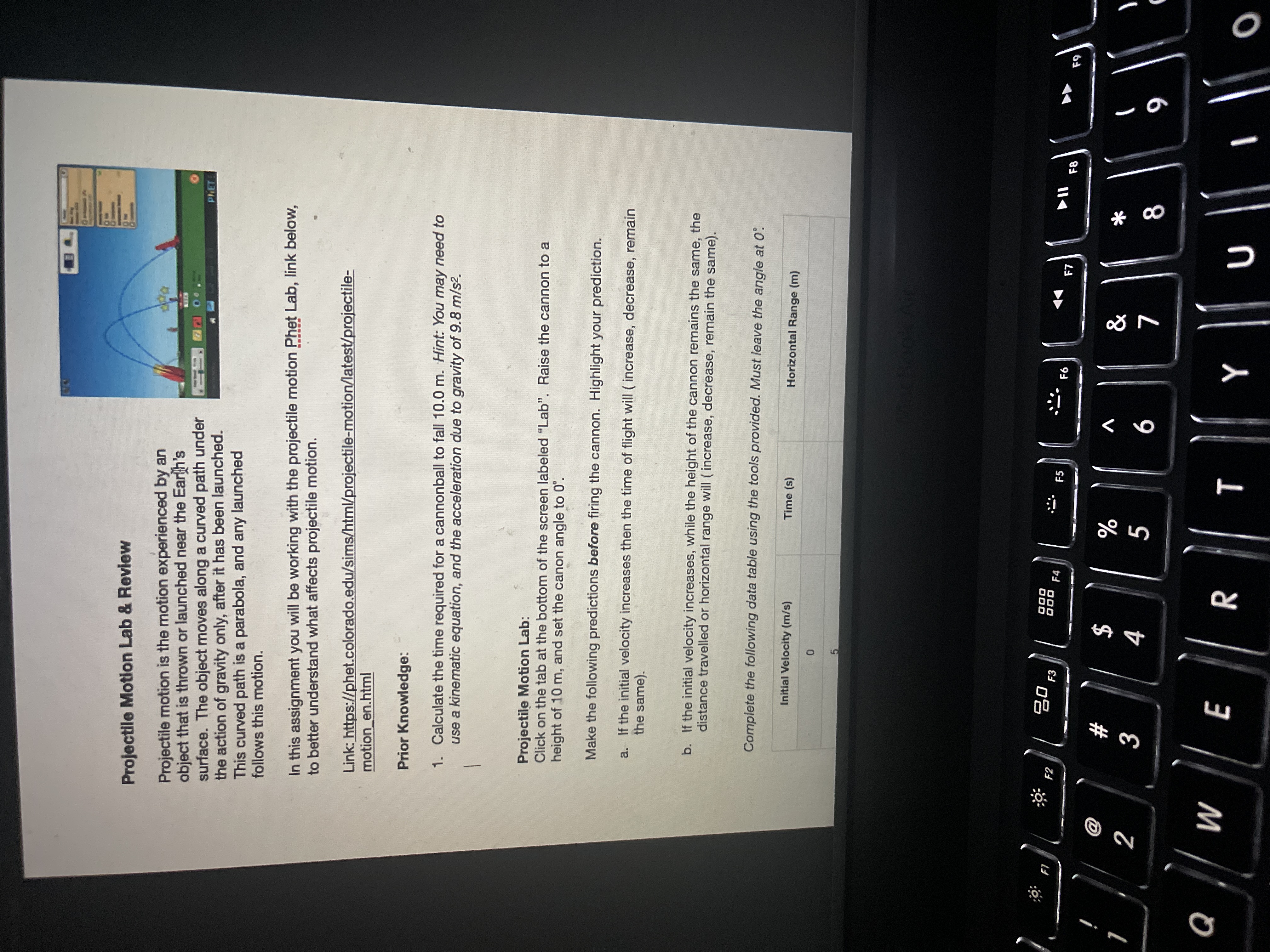 Projectile Motion Lab & Review Projectile motion is the motion experienced