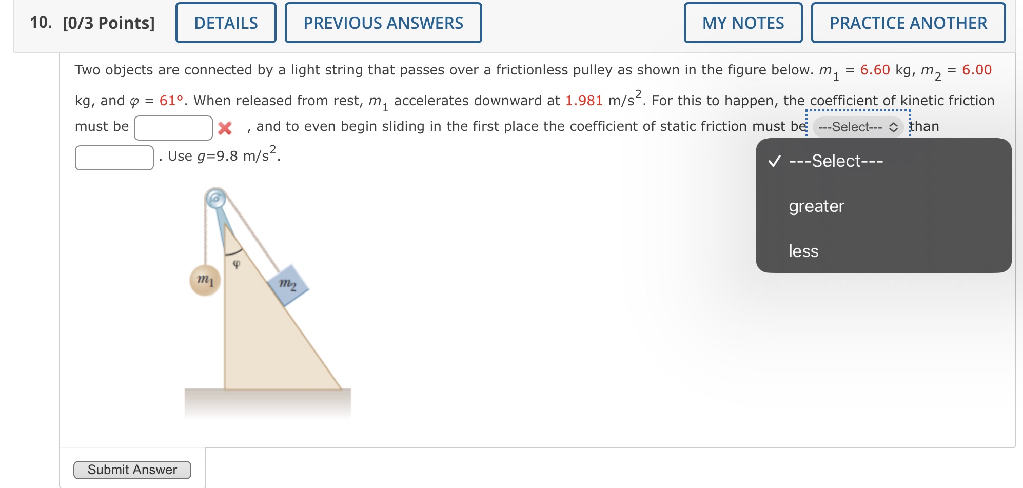 Please help me solve this problem I got it wrong 10. [0/3