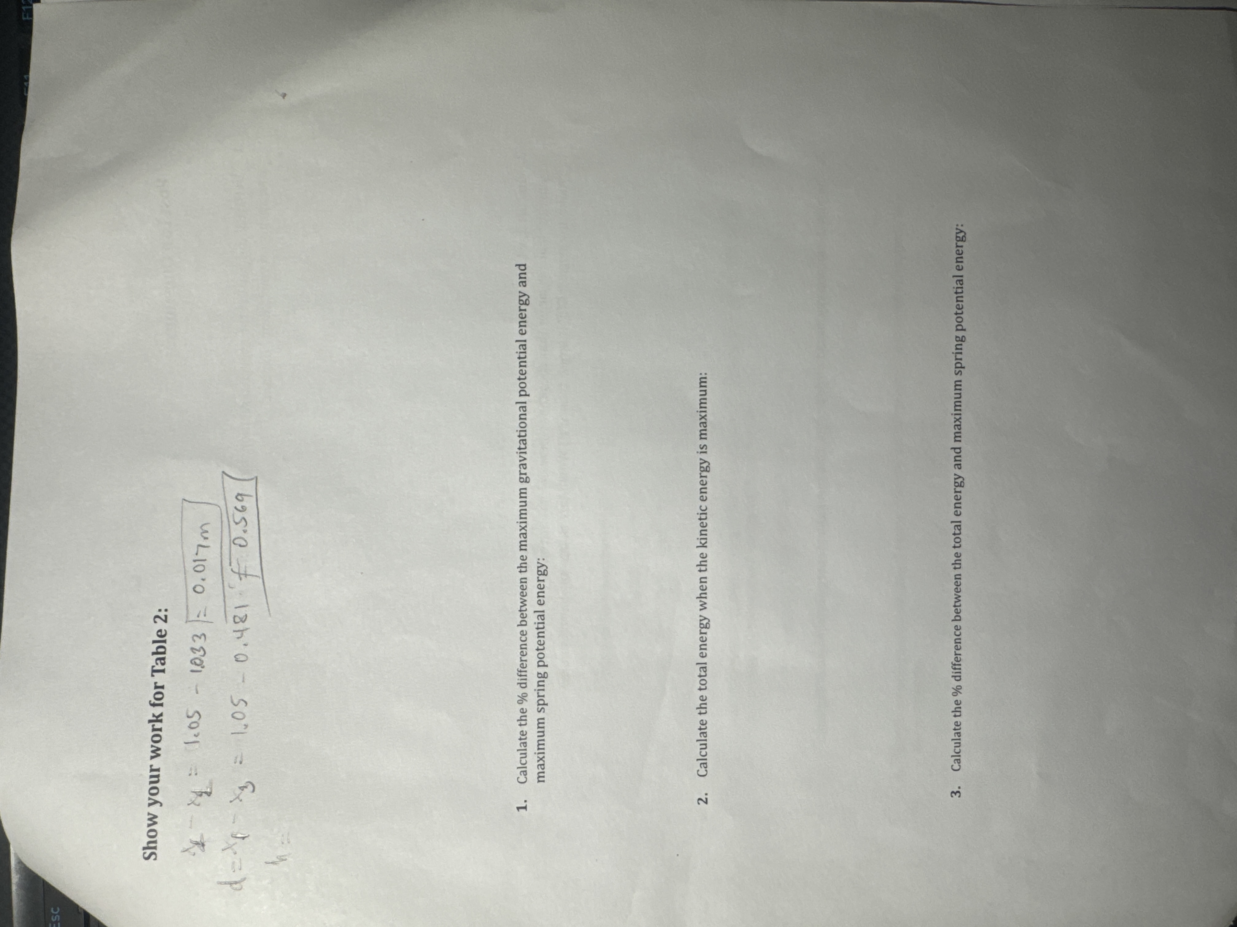 the Spring Constant (Plot Force vs. Displacement). Cart's initial position: 39 Cm