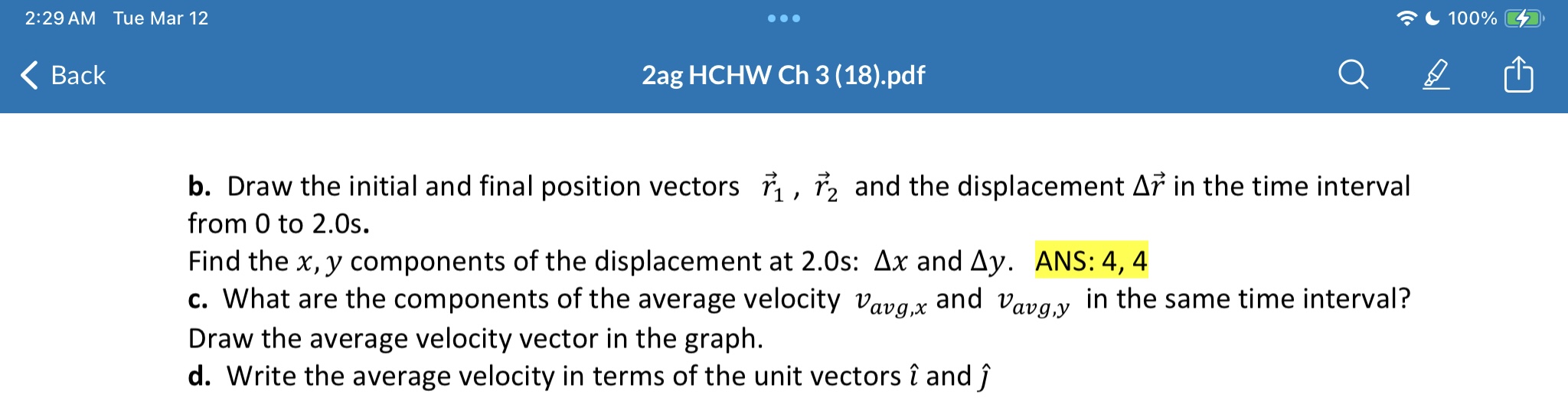 b. Resolve the vector A below (i.e., draw the two vector components