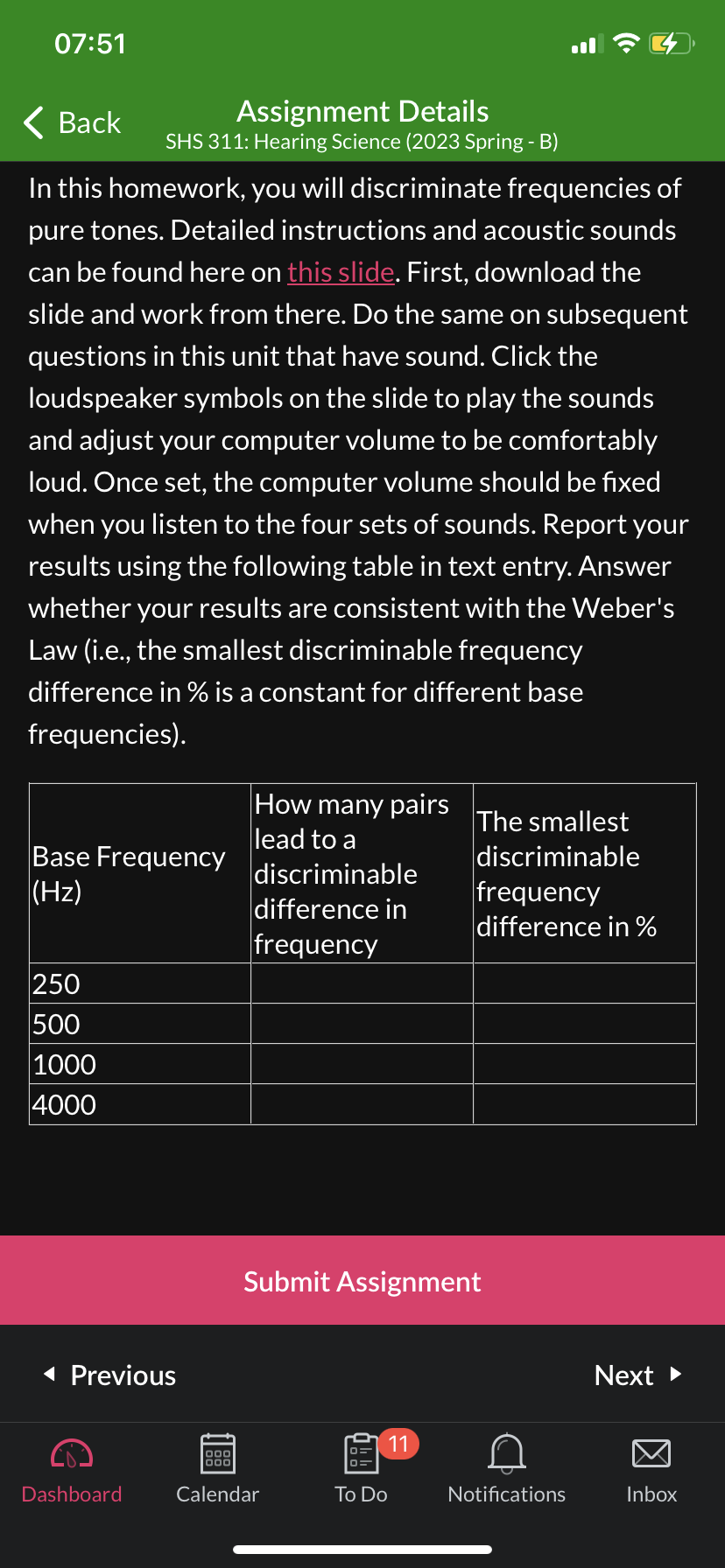 07:51 < Back Assignment Details SHS311: Hearin Science 2023 sprin -B In