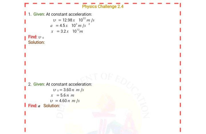 14 2. Given: At constant acceleration: Un= 7.01 x 10-"m /s 2