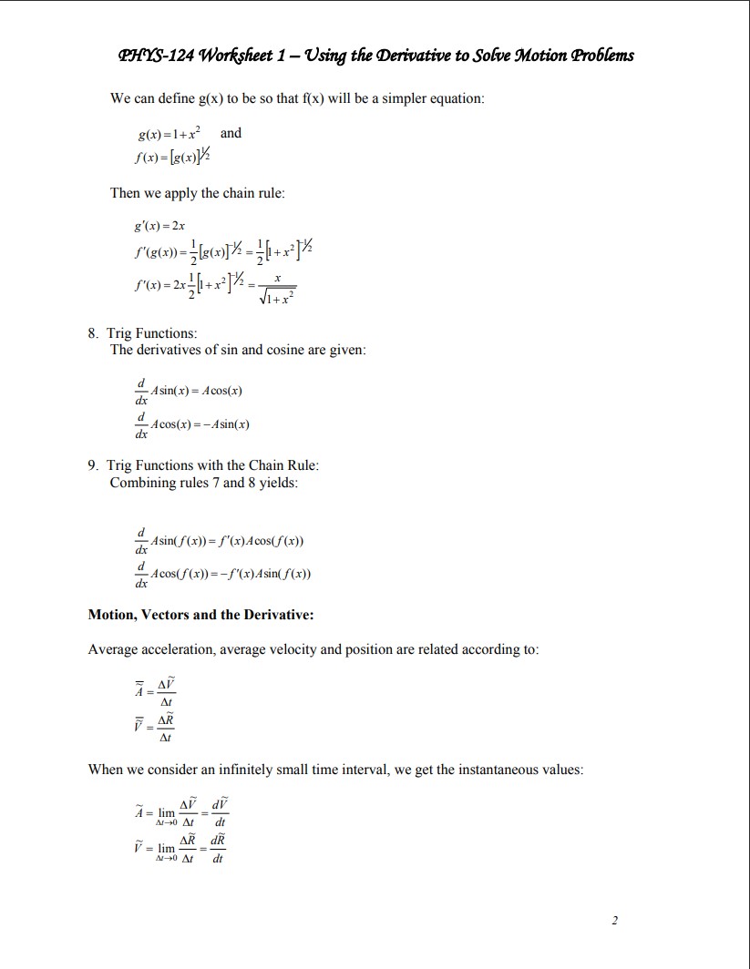 stop. This motion is given by the equation: X(t) = Asin(Bt) 0