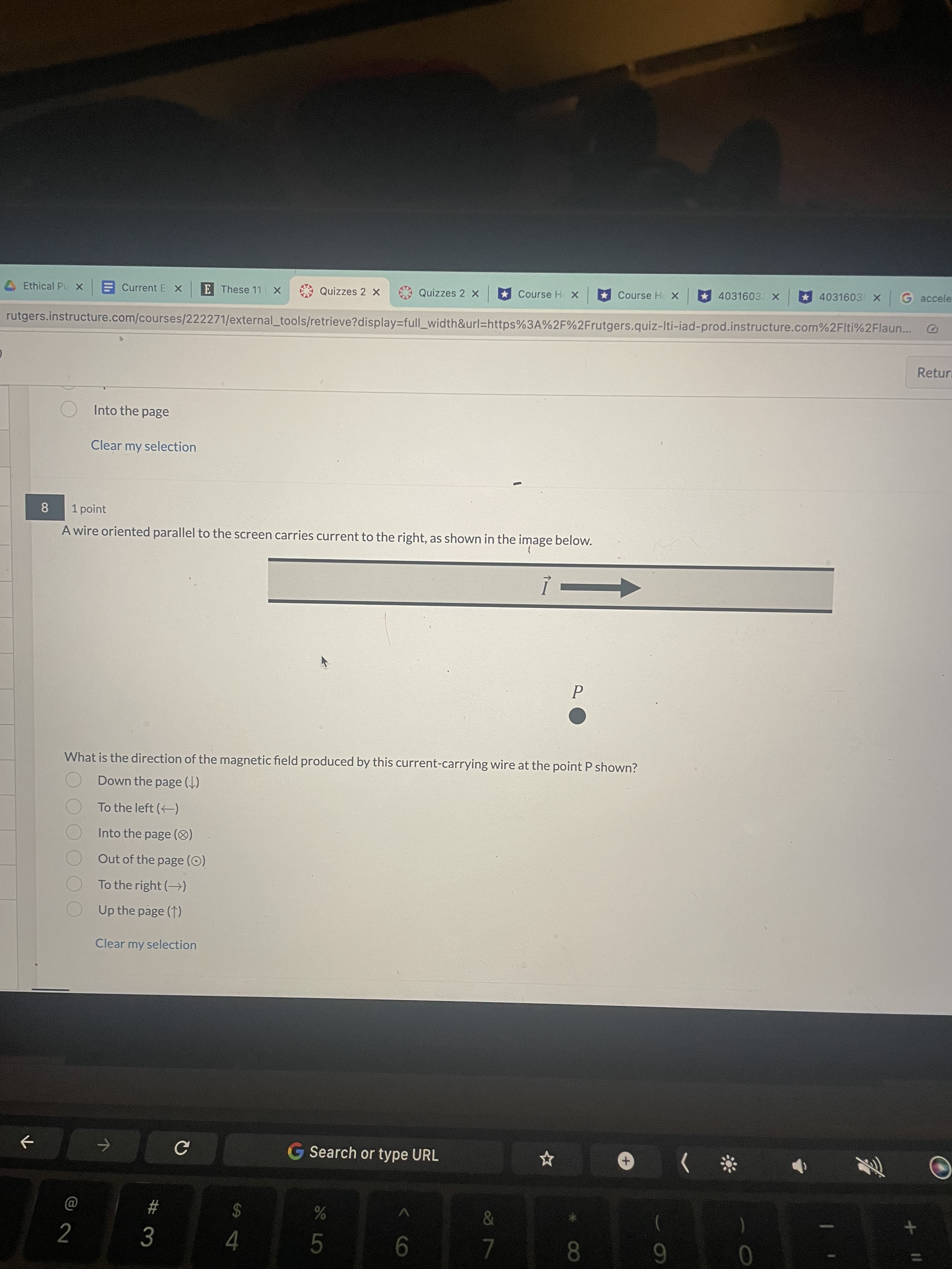 the current In me right wire. The currents can be either in
