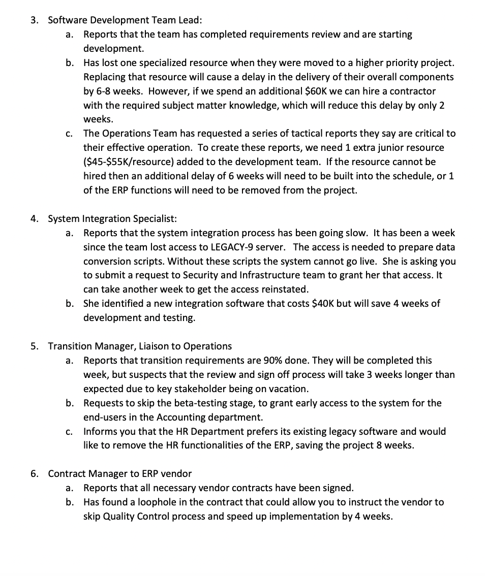 on the information present in that document, you will need to write