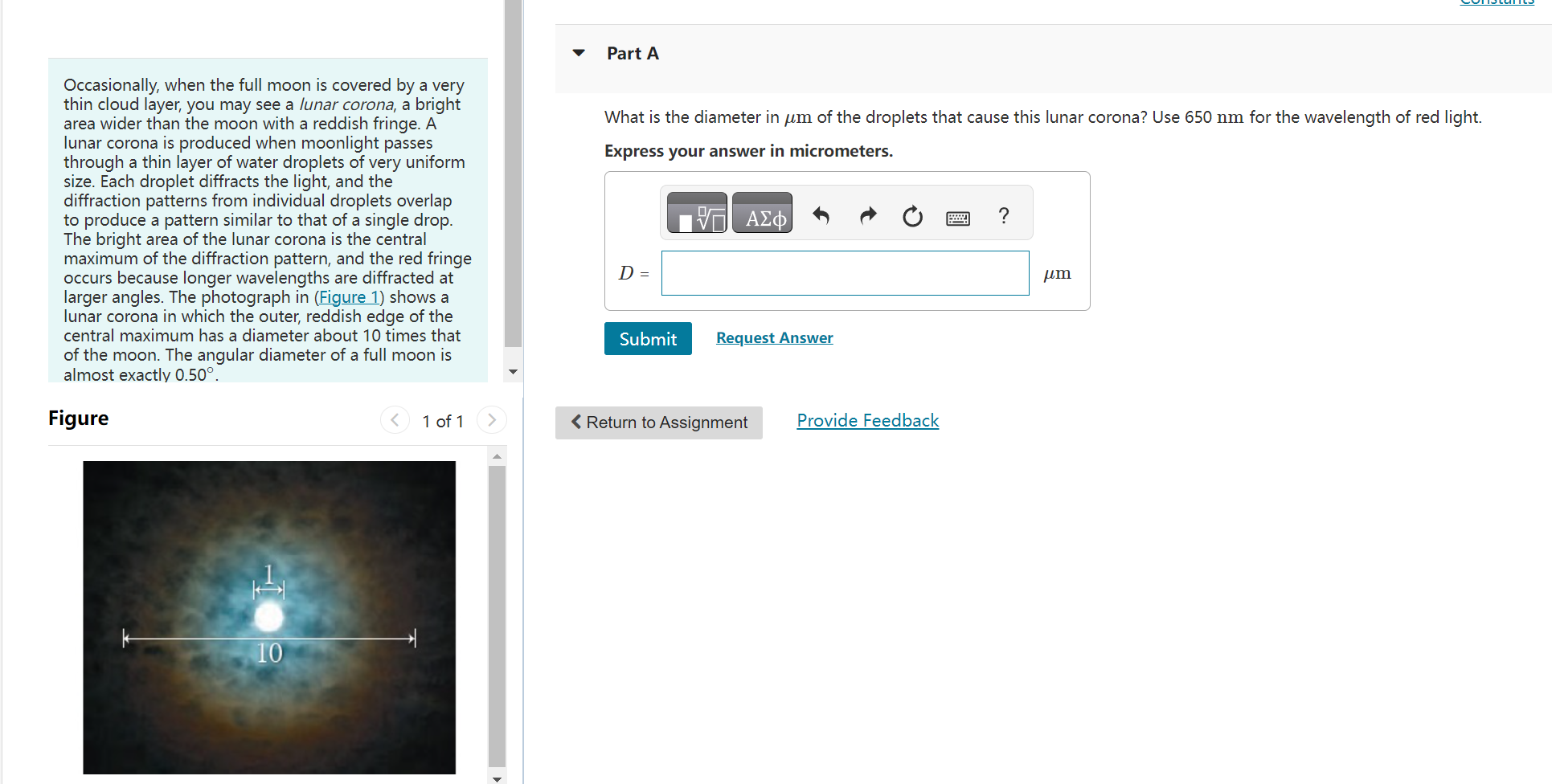 grating that has 1200 slits/mm. The interference pattern is observed on a